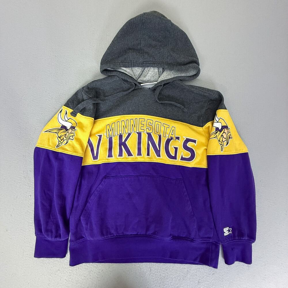 Starter Minnesota Vikings Hoodie Colorblock Purple Gold Gray NFL Pullover